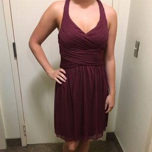 Wine colored David’s bridal bridesmaid dress